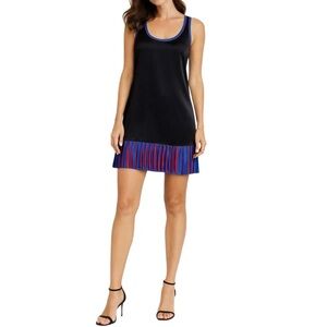 Francis by Christian Francis Roth Silk Mini Dress Black Trim Size 4